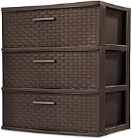 Vista 7 de Sterilite Torre de almacenamiento de tejido ancho de 3 cajones, cajones decorativos de plástico para organizar la ropa en el dormitorio, armario