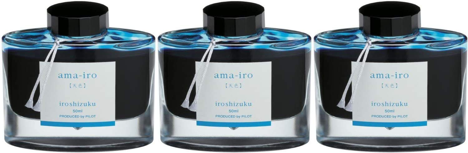 PILOT Iroshizuku - Inchiostro per penna stilografica, Ama-Iro, flacone da 50 ml, confezione da 3