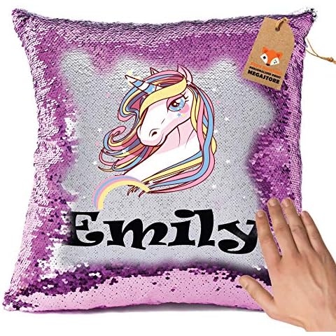 Personalised Magic Sequin Unicorn Cushion Cover