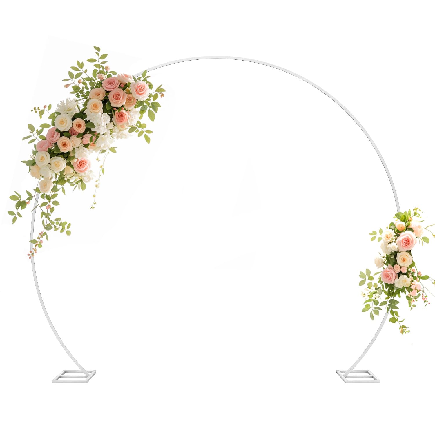 Sfondo rotondo dorato da 2 m con supporto per arco a palloncino grande arco in metallo per anniversario, festa di compleanno, San Valentino, cerimonia nuziale, decorazioni per matrimoni