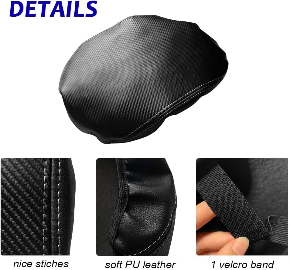 DEYTOP Console Armrest Cover for Lincoln Aviator 2020-2025 2026 Accessories Center Console Cover for Aviator 2020 2021 2022 2023 Anti-Scratch Armrest Pad Protector (Carbon Fiber with White Stitches)