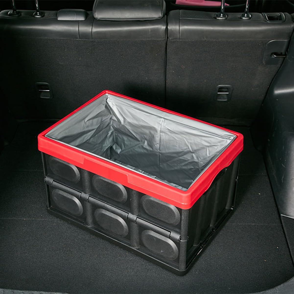 OUNONA Organisateur de coffre de voiture pliable conteneur de stockage de coffre organisateur de poubelle car organizer Black