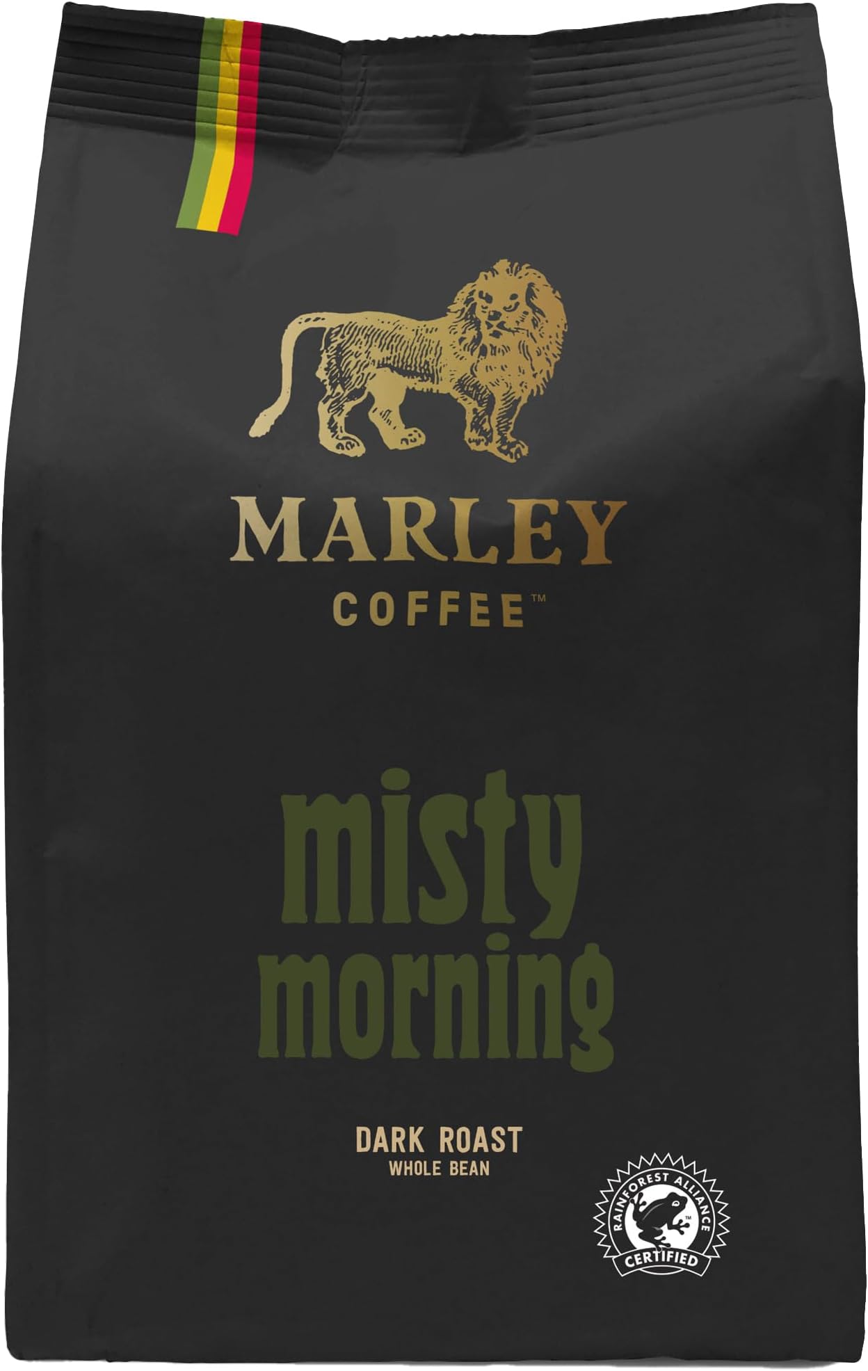 Strong Dark Roast Espresso Coffee Beans 227g - Misty Morning Blend - From The Marley Family - Rainforest Alliance Certified - For All Coffee Machines
