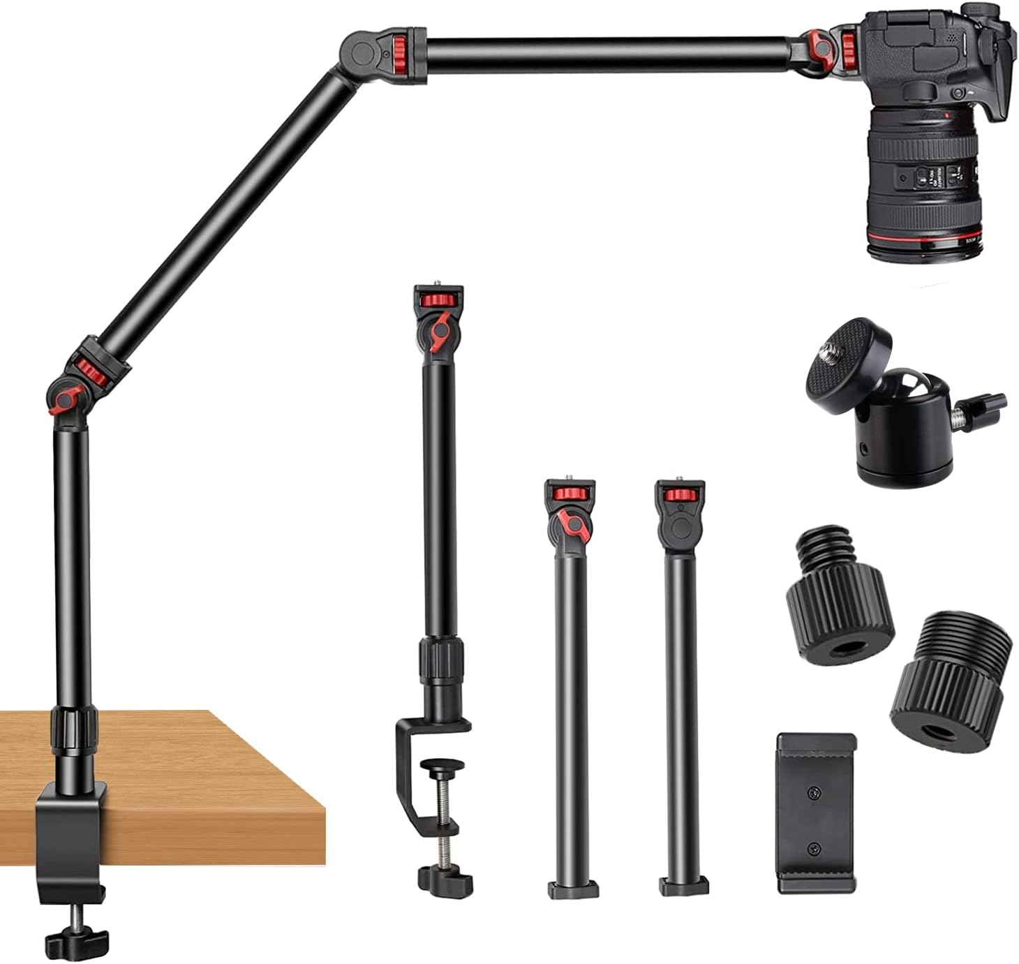 Amazon.com : DImotliyor Overhead Camera Mount Desk Stand, 3-Section ...