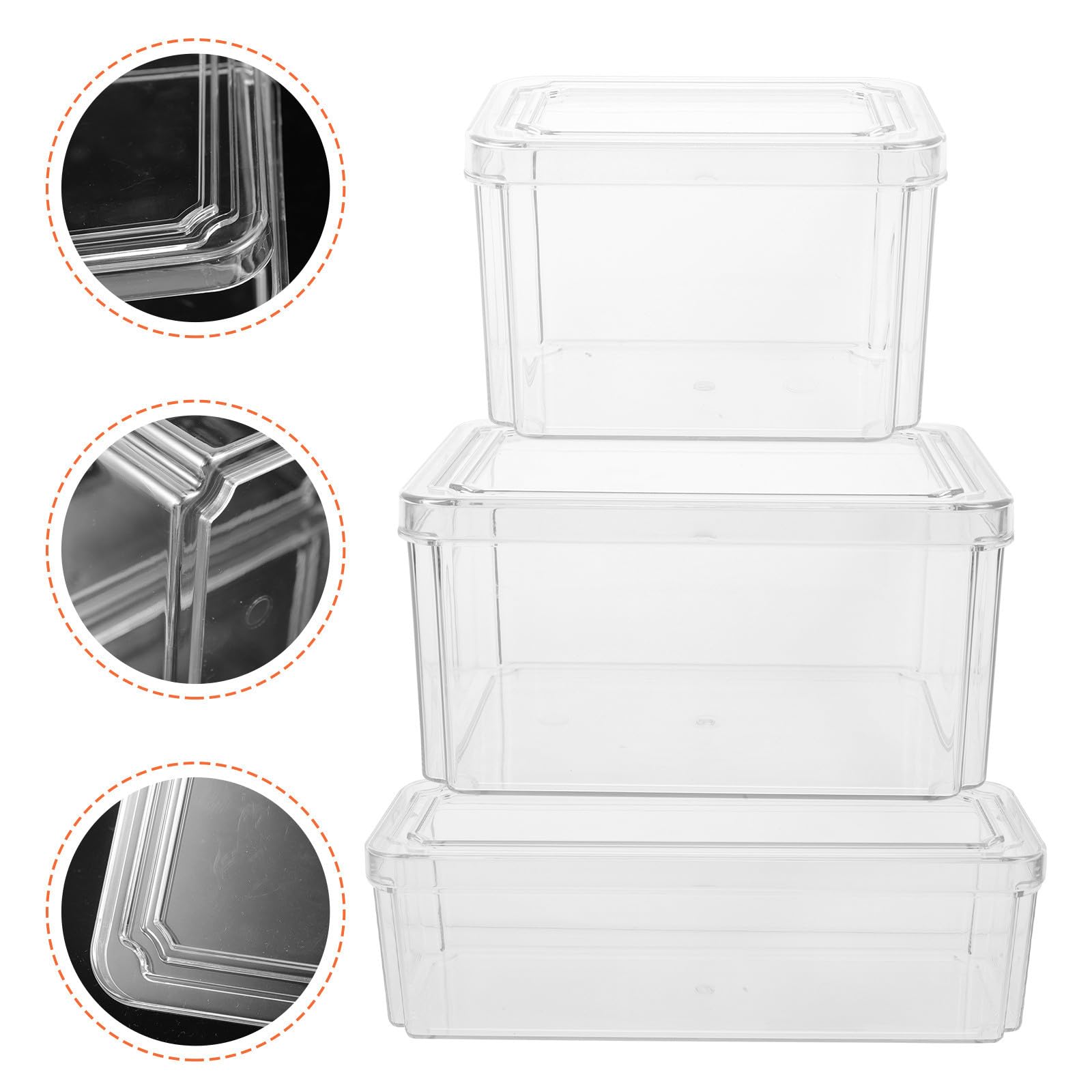 Contenitori Organizer per Verdura e Frutta e 3 Pezzi per Frigorifero in Pet Trasparente per Scatole Antiodore Grande Capacità, Adatti a Cucina e Congelatore Cucina Congelatore