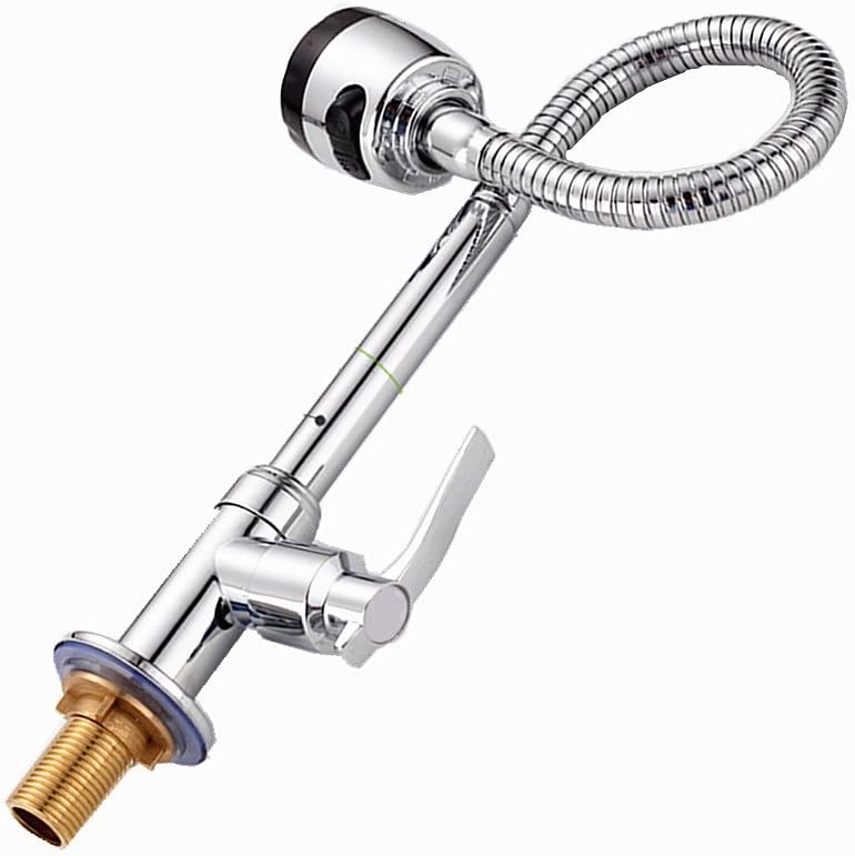Kitchen Single Cold Water Sink Faucet 360° Rotatable Tap Swivel Aerator Only Cold Water Flexible Bendable with Sprayer - Image 7
