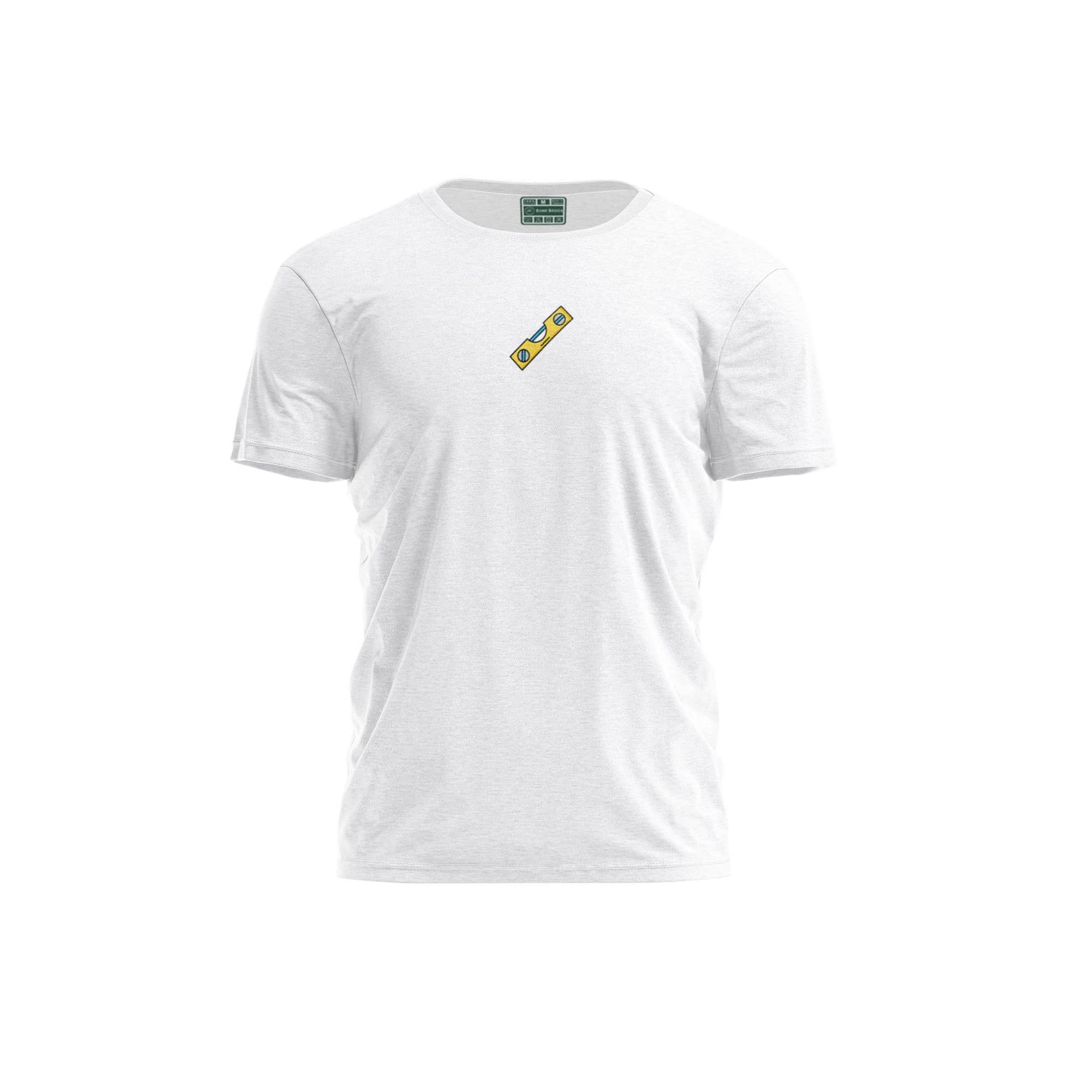 Bona Basics, Digitally Printed, Men's Basic T-Shirt,%100 Cotton, White, Casual, Men's Tops, Size: M