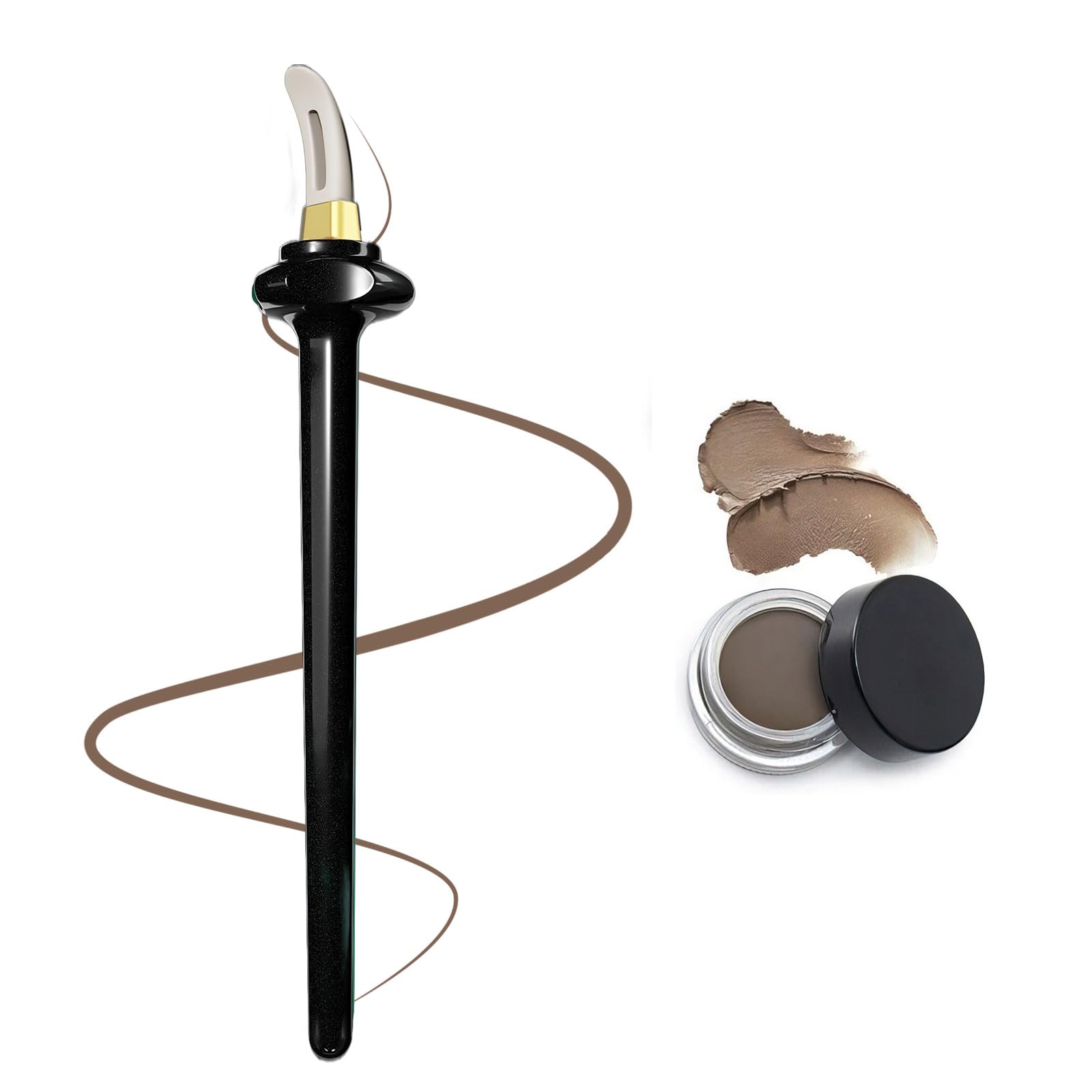 1 Set Silicone Eyeliner Tool with Eyeliner Cream, Reusable Easy No-Skip Eyeliner Gel Eyeliner Applicator Kit for makeup Novices (Black Eyeliner Tool +