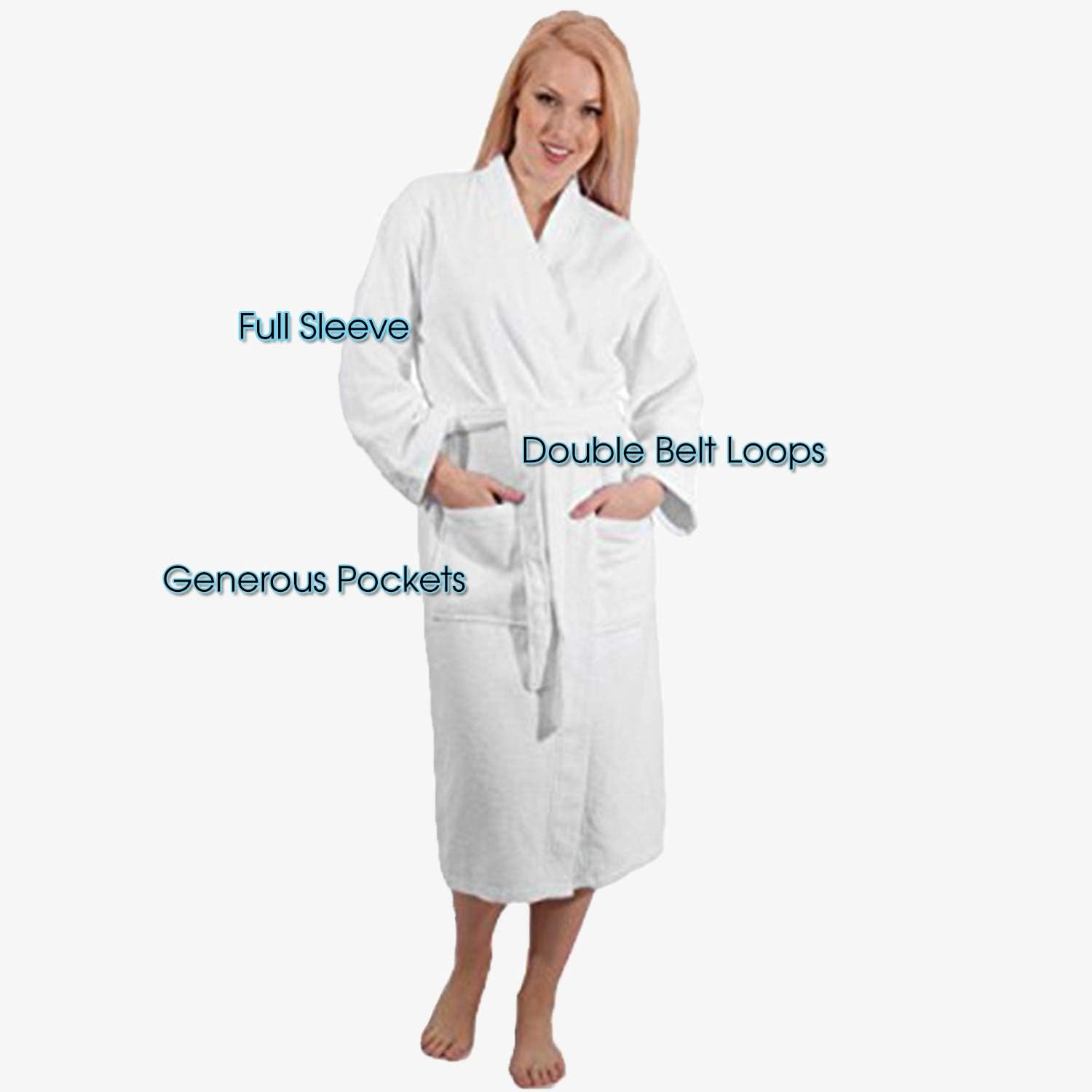 SALBAKOS - Kimono Robe for Men & Women - 100% Turkish Cotton Robe for Spa & Hotels, Absorbent & Comfy | (With & Without Hood)