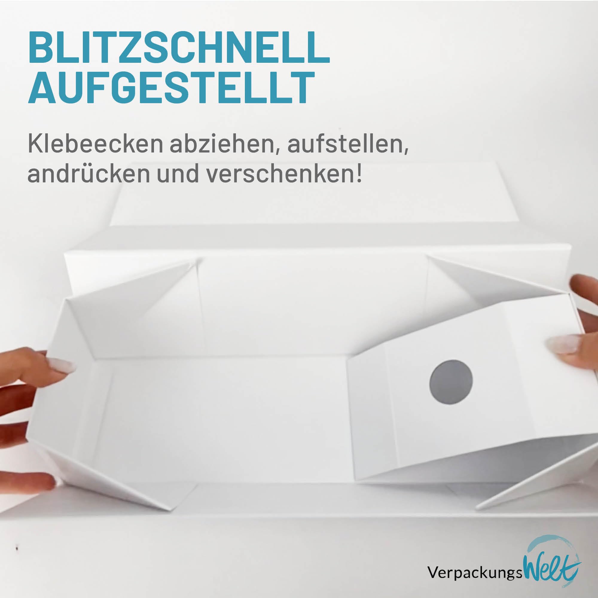 Verpackungswelt Geschenk-Box für Flaschen | 34x9x9 cm | Karton Mit Deckel, Inlay & Magnet-Verschluss | Ideal für Geburtstag, Hochzeit, Weihnachten, Einzug | Verpackung in Weiß
