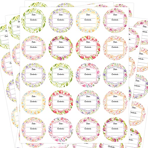 300 Waterproof Canning Labels for Jar Food Labels Round for Food Container Spice Jar Lids Canister Food Storage Canning Supplies 2 Inch