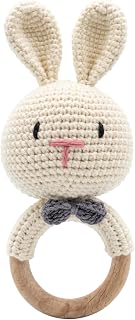 SYCAMORE EAST Baby Rattle for Newborn - Crochet Bunny Toy, Natural Wool Music Shaker for Hand Grips, First Gift for Boy Gi Price In India