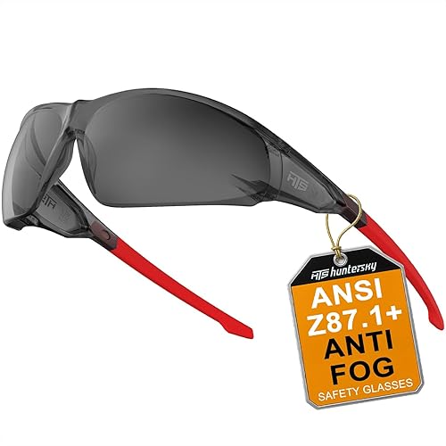 Miniatura 14 de HTS HUNTERSKY ANSI Z87.1 Gafas de seguridad antivaho envolventes transparentes, gafas de laboratorio para pickleball y química con resistencia a