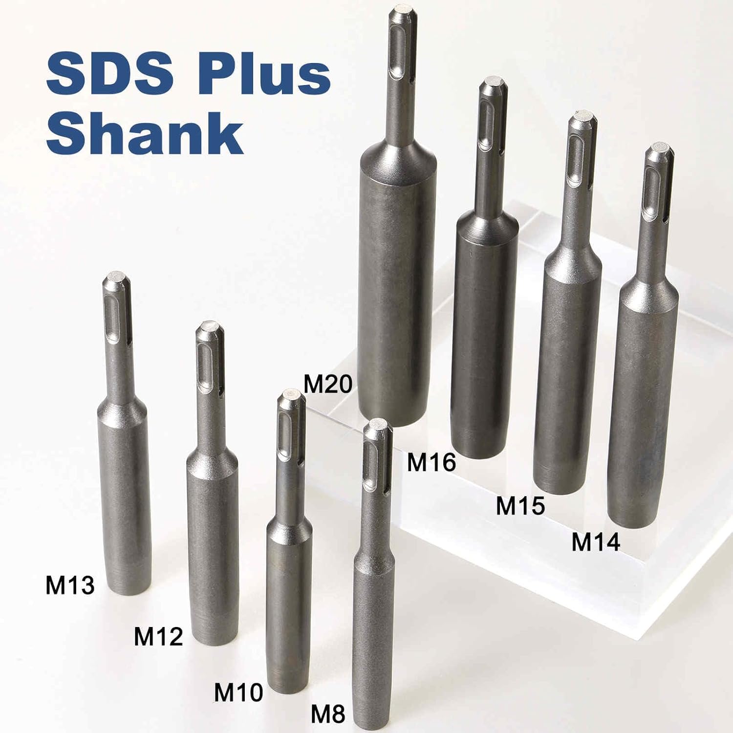 HARFINGTON 2pcs Plus SDS Ground Rod Driver 23/64" for 5/8" Ground Rods Driver Adapter Bits for Rotary Hammer Drill Tool 6.5" Long