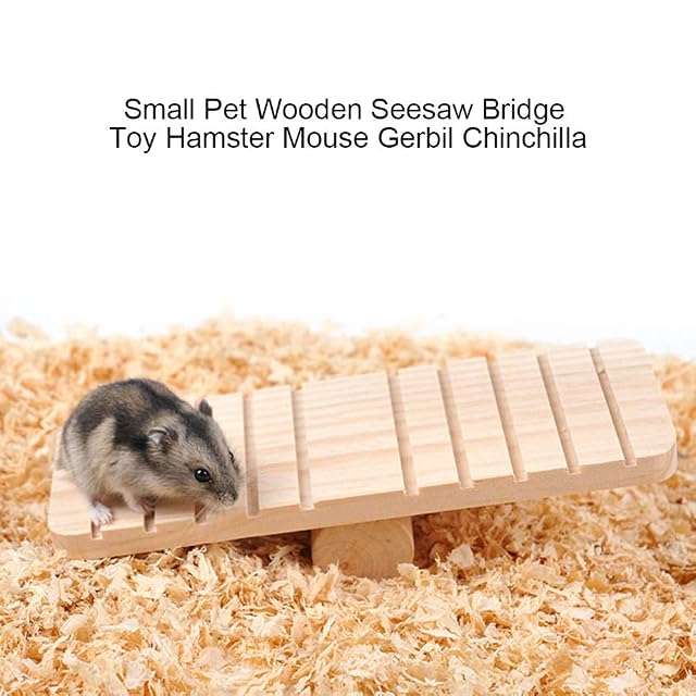 Foto 3 de 8 de Columpio puente de madera para mascotas pequeñas hamsters ratones gerbos chinchillas