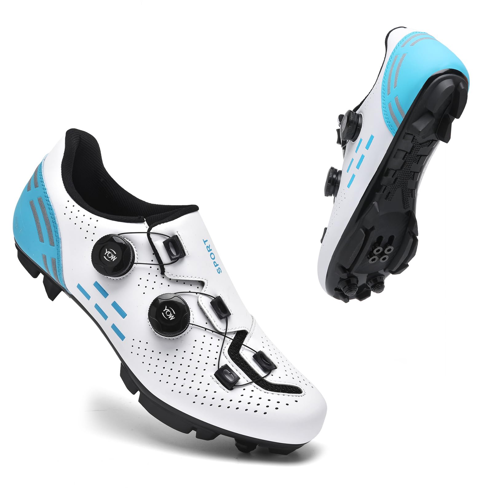 JiuQing Męskie buty na rower górski Buty rowerowe MTB z zatrzaskami SPD Buty rowerowe do jazdy na świeżym powietrzu