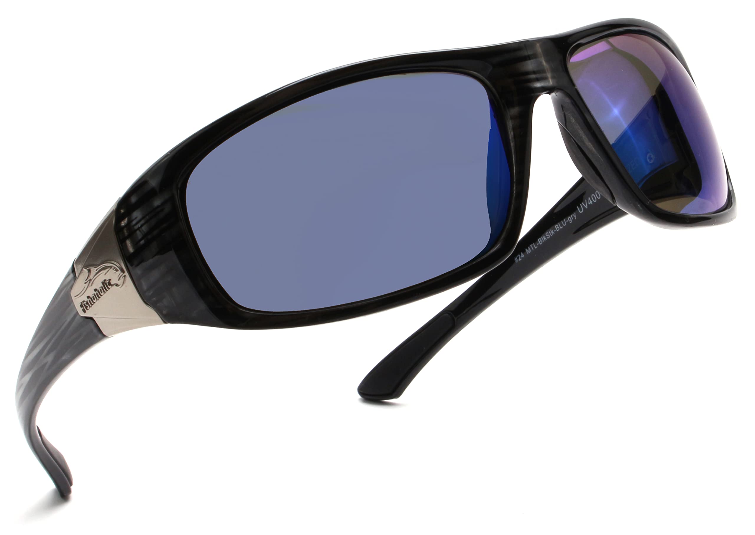 Fishoholic Gafas de sol polarizadas de pesca (9 opciones), funda rígida y bolsa, UV400, gran regalo de pesca para padre, hombres y mujeres (espejo azul)