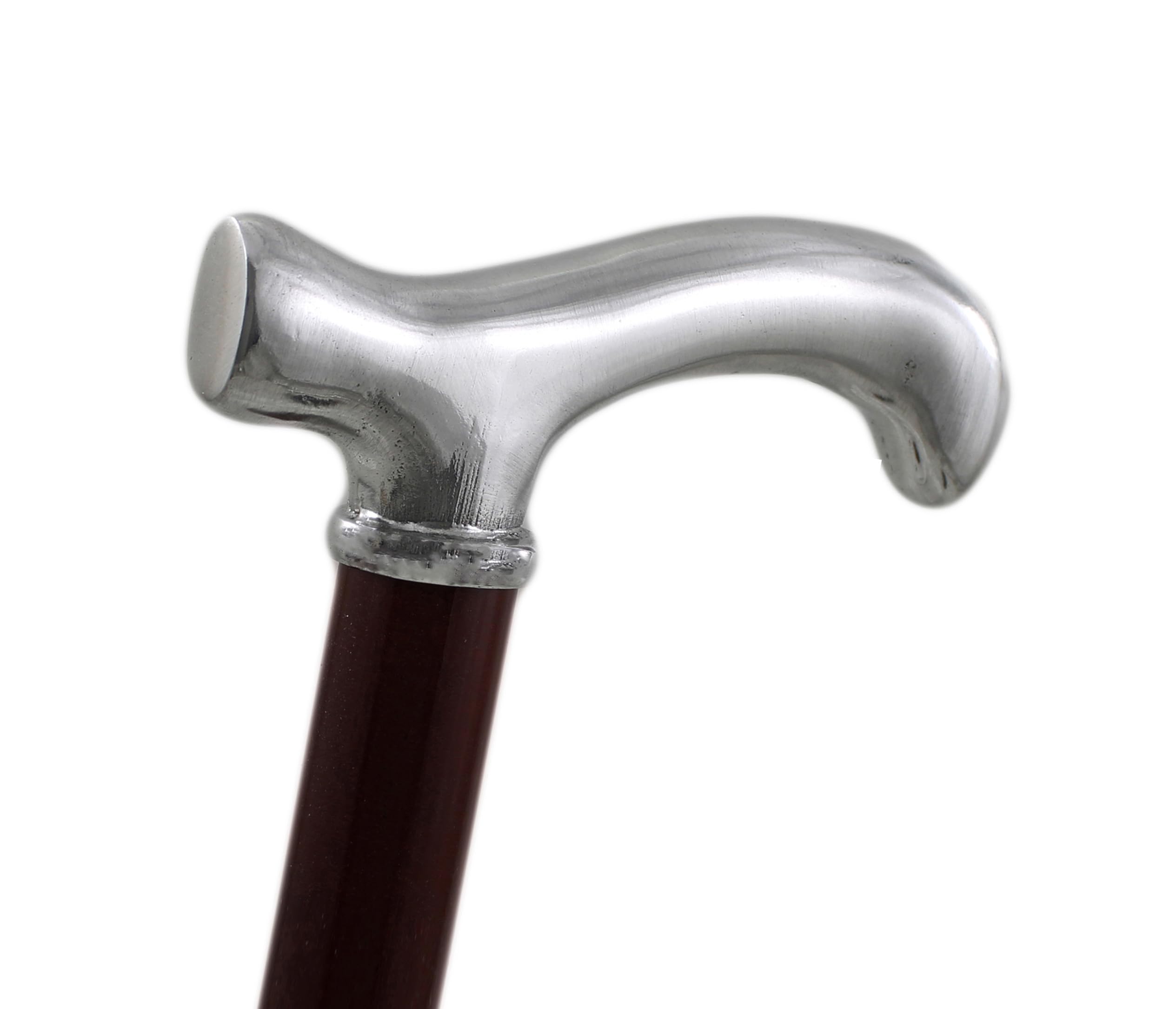 959 Handgefertigter Gehstock aus schwarzem Holz mit ziseliertem Metallgriff, 97 cm, Belastbarkeit 135 kg – Elegantes Geschenk für Damen, Herren und Senioren, Made in Italy