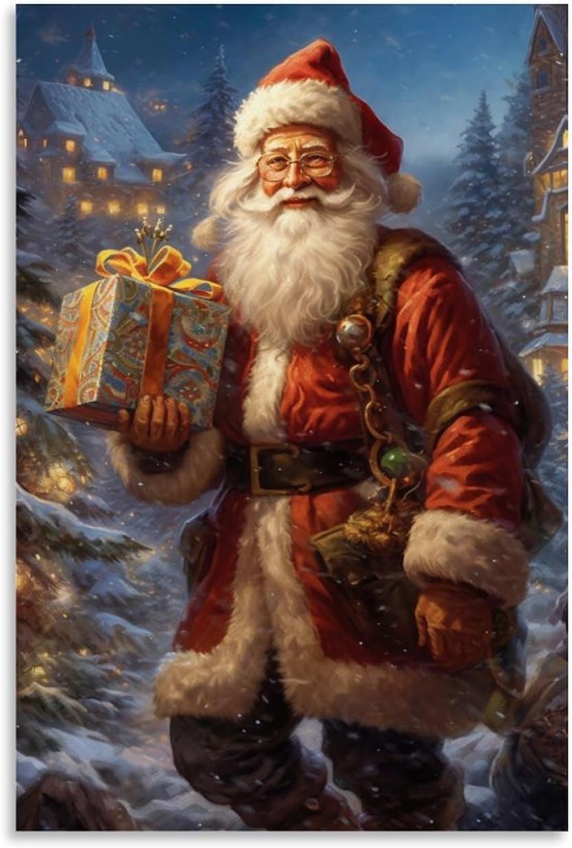 Christmas 1000Nature Red Old Train Santa Delivering Gifts