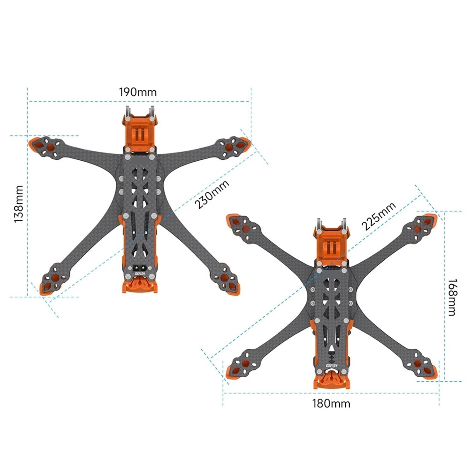 Kit telaio drone, compatibile con DJI, O4 Air Unit Pro, 3K | MK5 O4 Pro, 5 inch, telaio DC o wide X, fibra di carbonio, supporto camera 20mm(GEPRC MK5 (Orange))
