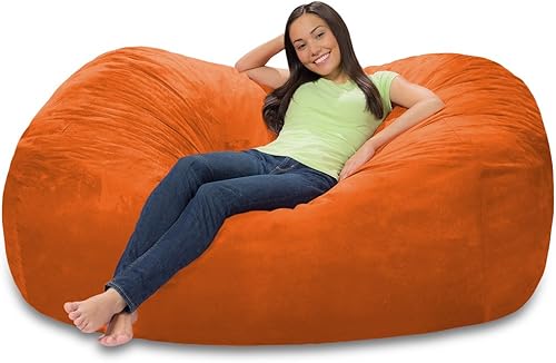 Miniatura 111 de Comfy Sacks - Puf de espuma viscoelástica de 7.5 pies, tumbona de piel sintética color negro Piel sintética, color negro,Piel sintética de color