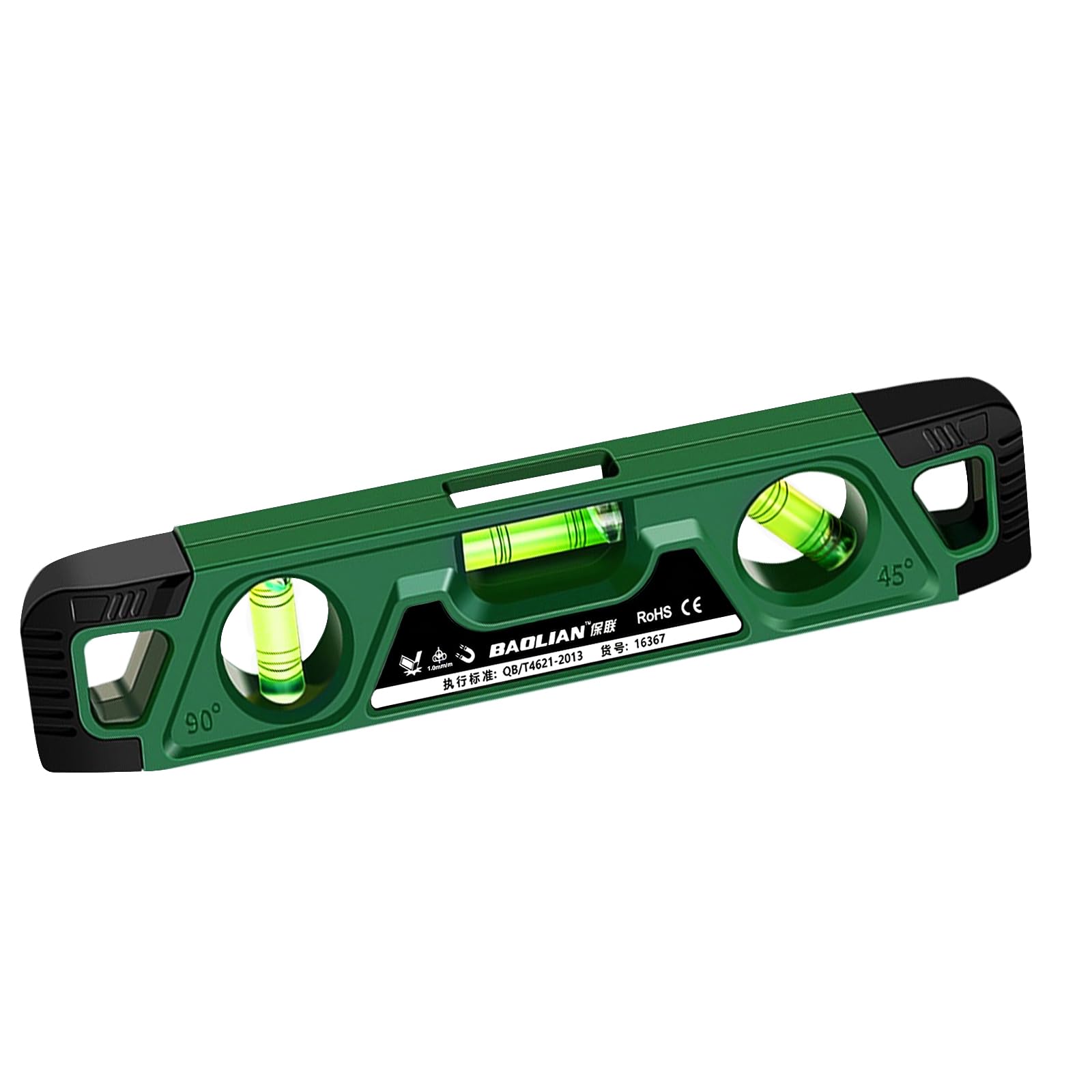 flintronic Spirit Level Magnetic, 230mm Level Tool, with 3 Bubble 45°,90°,180°, Shock Proof Torpedo Level, Lightweight Portable, for Accurate Leveling
