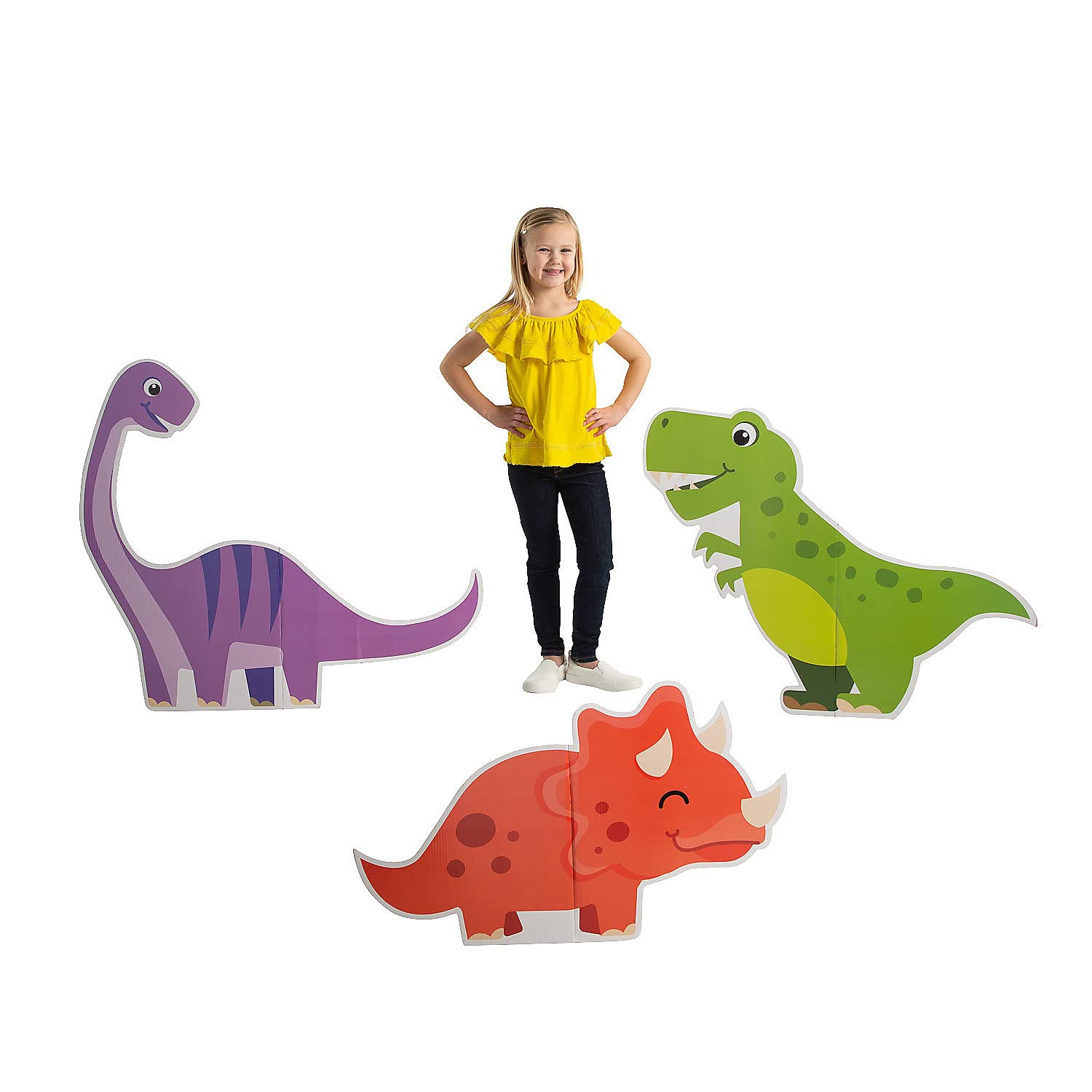 Fun Express Dinosaur VBS Bright Cardboard Stand-Ups - VBS Vacation Bible School Supplies/Decor, 3 Pieces