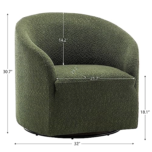 Sillón Bouclé Giratorio Verde Plegable miniatura 2