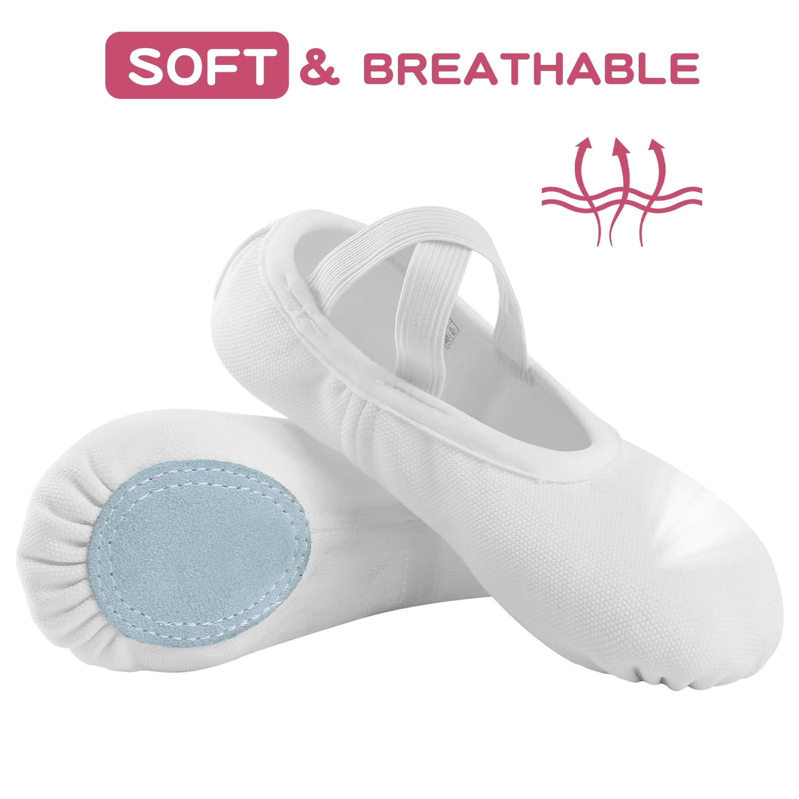 Zapatillas Ballet Mujer Elástica Zapatos Ballet Niña con Suela de Cuero Dividido