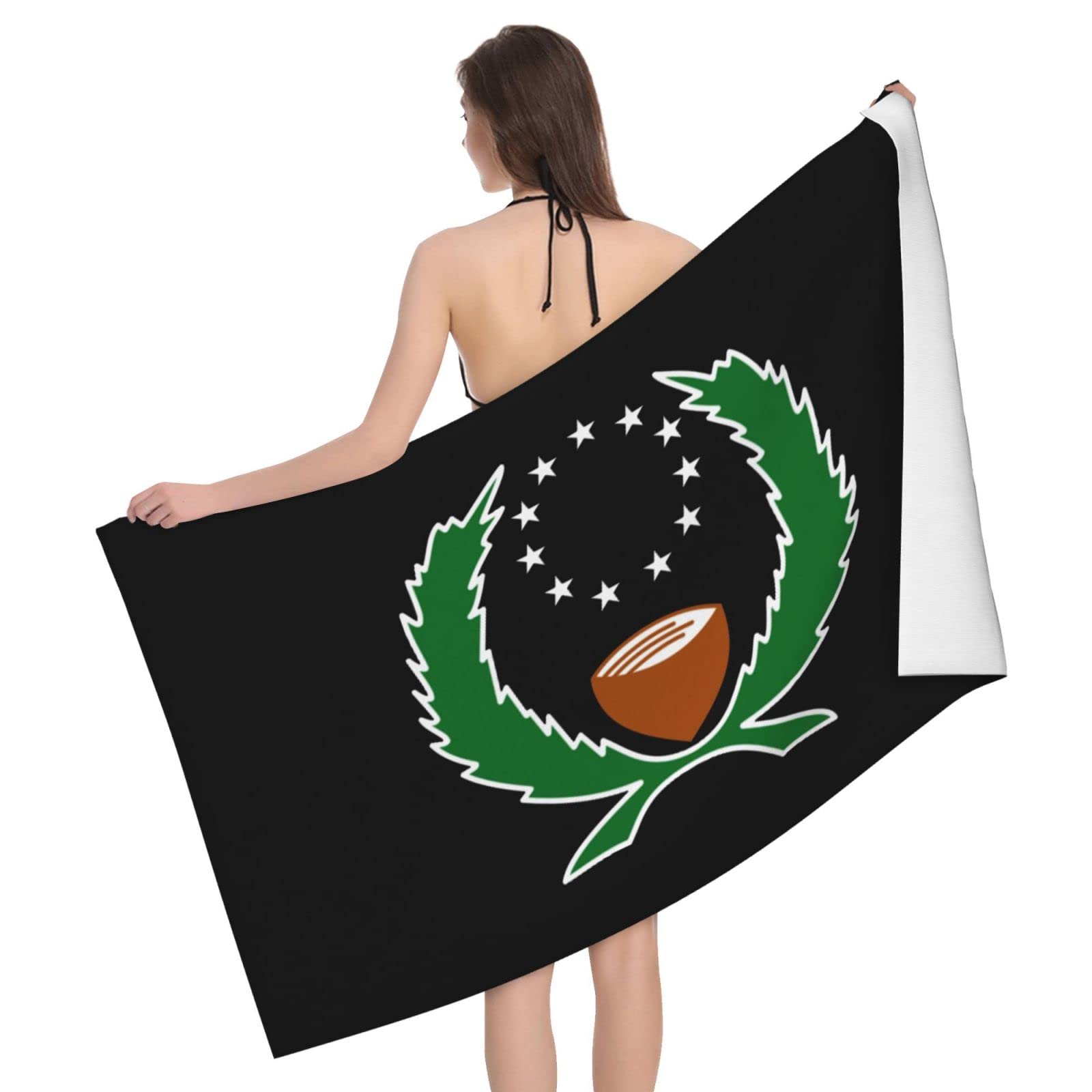 Lsjuee Flag of Pohnpei Beach Towel Absorb Water Quick Dry Bath Towel, for Beach, Swimming Pool, Camping
