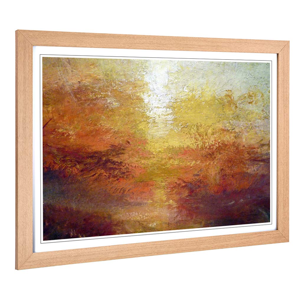 Big Box Art Framed Print of J.M.W (Joseph Mallord William Turner) Sun Design | Wall Art Picture| Home Decor for Kitchen, Living Room, Bedroom, Hallway, Oak, A2 / 24.5x18 Inch / 62x45cm