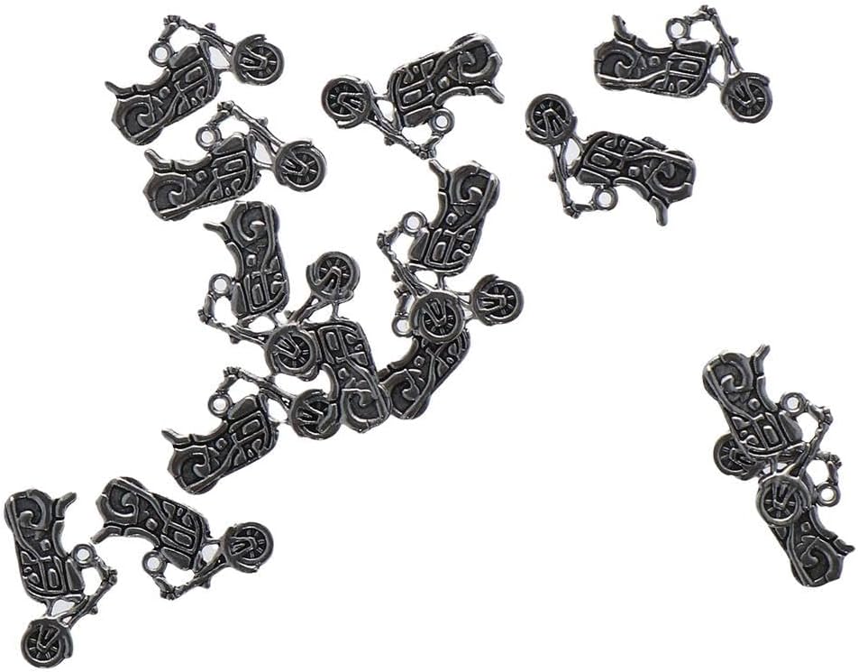 100Pcs Mini Antique Silver Motorbike Charms,Punk Style Pendants,Vintage Motorcycle Beads Charms with Loop for DIY Jewelry Making Necklaces Earrings Key Chains - Image 7