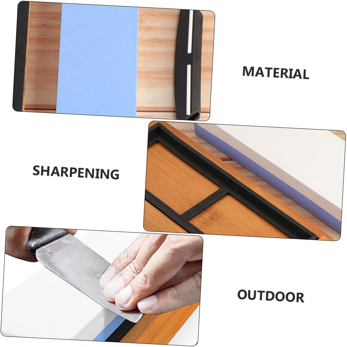 Double-sided Kitchen Sharpening Stone Kit Grit with Correction Stone Silicone Pad Base Household Whetstone for Multi-purpose Knife Grinding and Honing