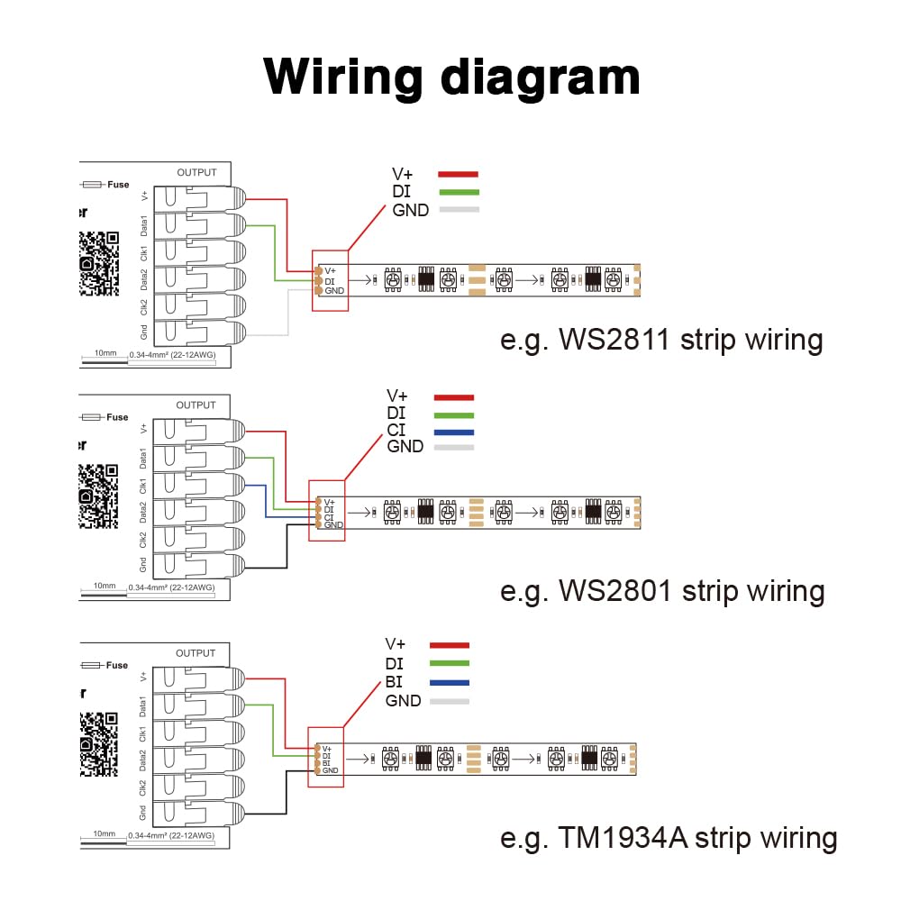 Controlleur LED SPI WiFi Tuya 15A, Compatible Alexa Google Assistant, Synchronisation Musicale, pour Ruban RGB RGBW RGBCCT 1000 LEDs Max