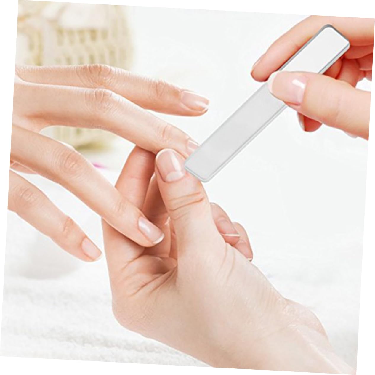 Healvian 6pezzi Unghie Con Manico Trasparente e Custodia Strumenti Per Manicure Professionale Per Trattamenti Art Design Compatto e Portatile