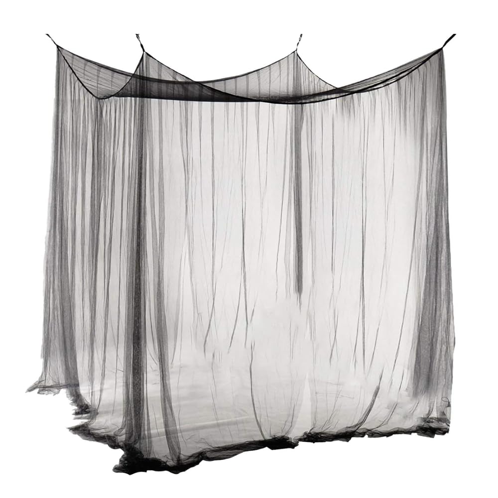 Ciel de lit Moustiquaire Baldaquin à Quatre Portes, Polyester Grande Moustiquaire pour Lits Simples et Doubles - Intérieur et Extérieur - 210x240x190cm