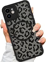 Vista 1 de AIGOMARA - Funda para iPhone 11 [Compatible con MagSafe] Diseño de patrón de leopardo negro para mujeres, niñas y hombres, suave, parachoques