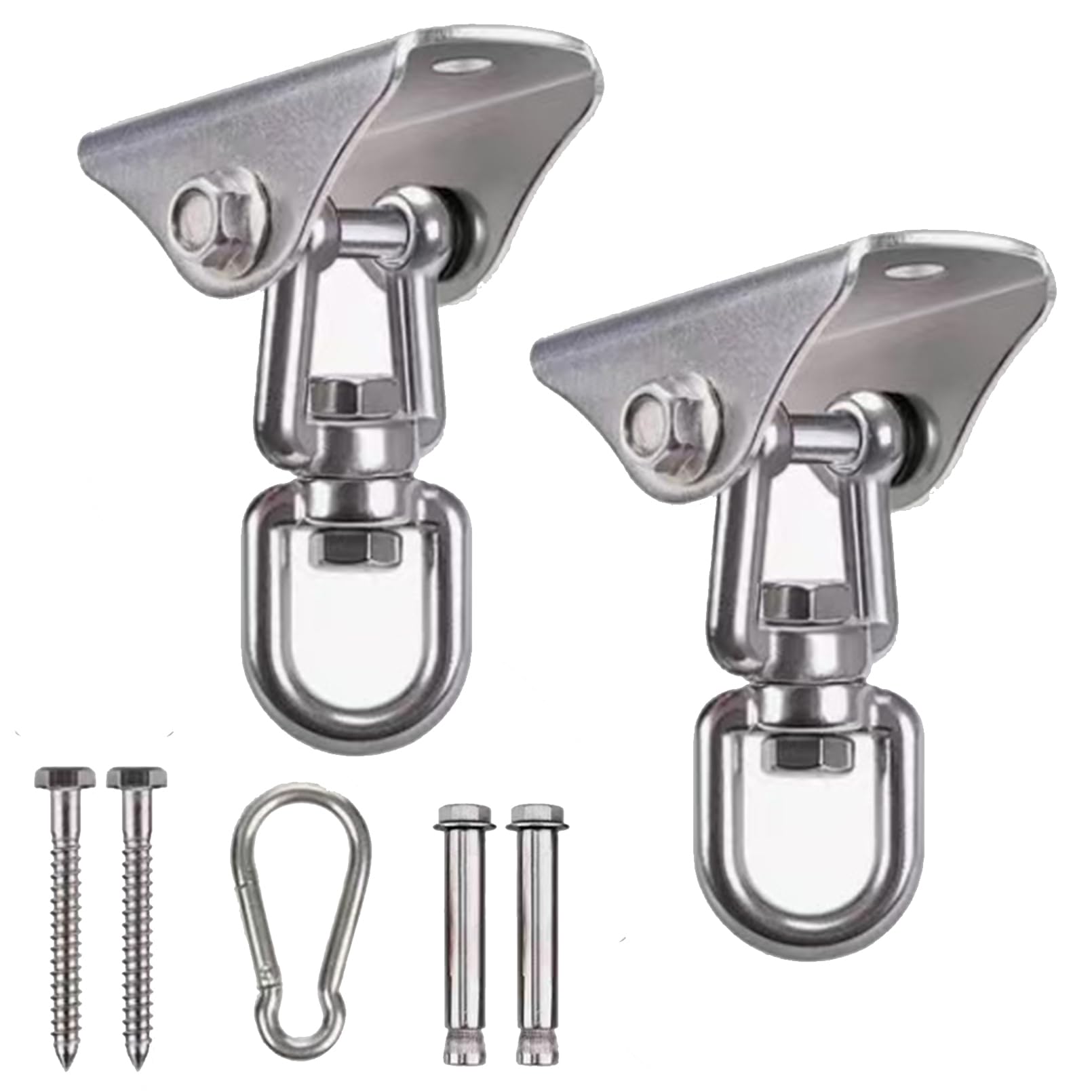 Airuzara 2 Pack 360° Swivel Hangers with Safety Lock for Indoor/Home Installation (Hammock, Hanging Chair, Yoga Swing, Punching Bag, Kids Swing)