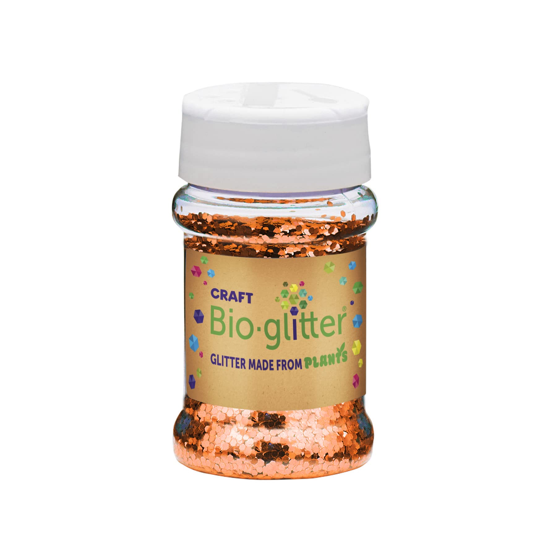 Craft Biodegradable Glitter, Chunky Glitter, Arts and Crafts for Kids, Card Making, Decorations, Candle Making, Eco-Friendly, Cruelty Free - Orange - 40g x 10