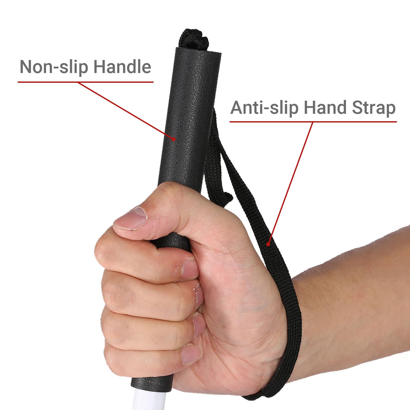 Bastone bianco da passeggio pieghevole in alluminio con 4 sezioni, Aid Walking Sticks, bastone da passeggio portatile, regolabile Per non vedenti e persone con mobilità ridotta