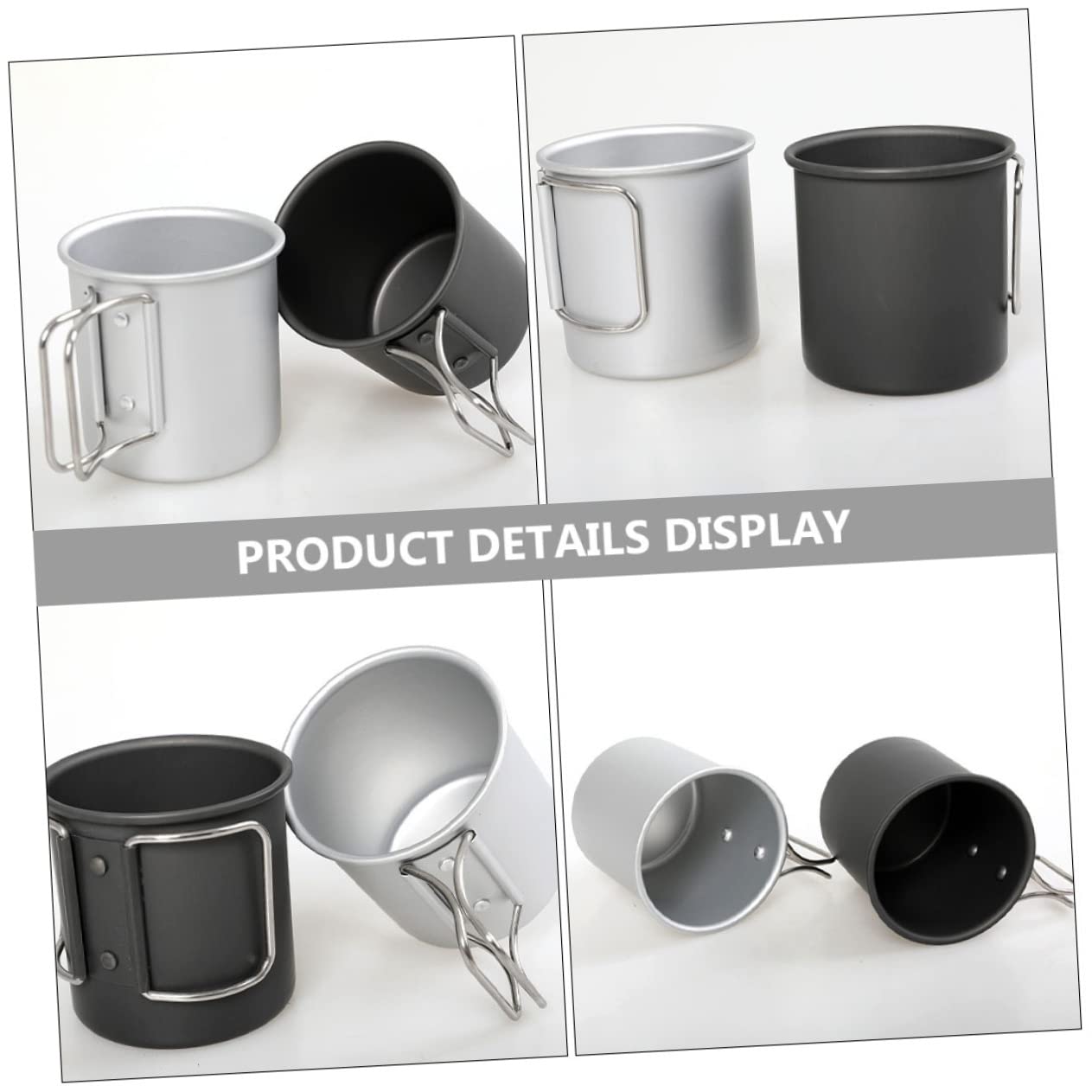 Toddmomy 2piezas Taza De Camping Plegable De Aluminio Vaso Multifuncional Para Bebidas Café y Agua Accesorio Ligero Para Actividades Al Aire Diseño Práctico y Fácil De Limpiar