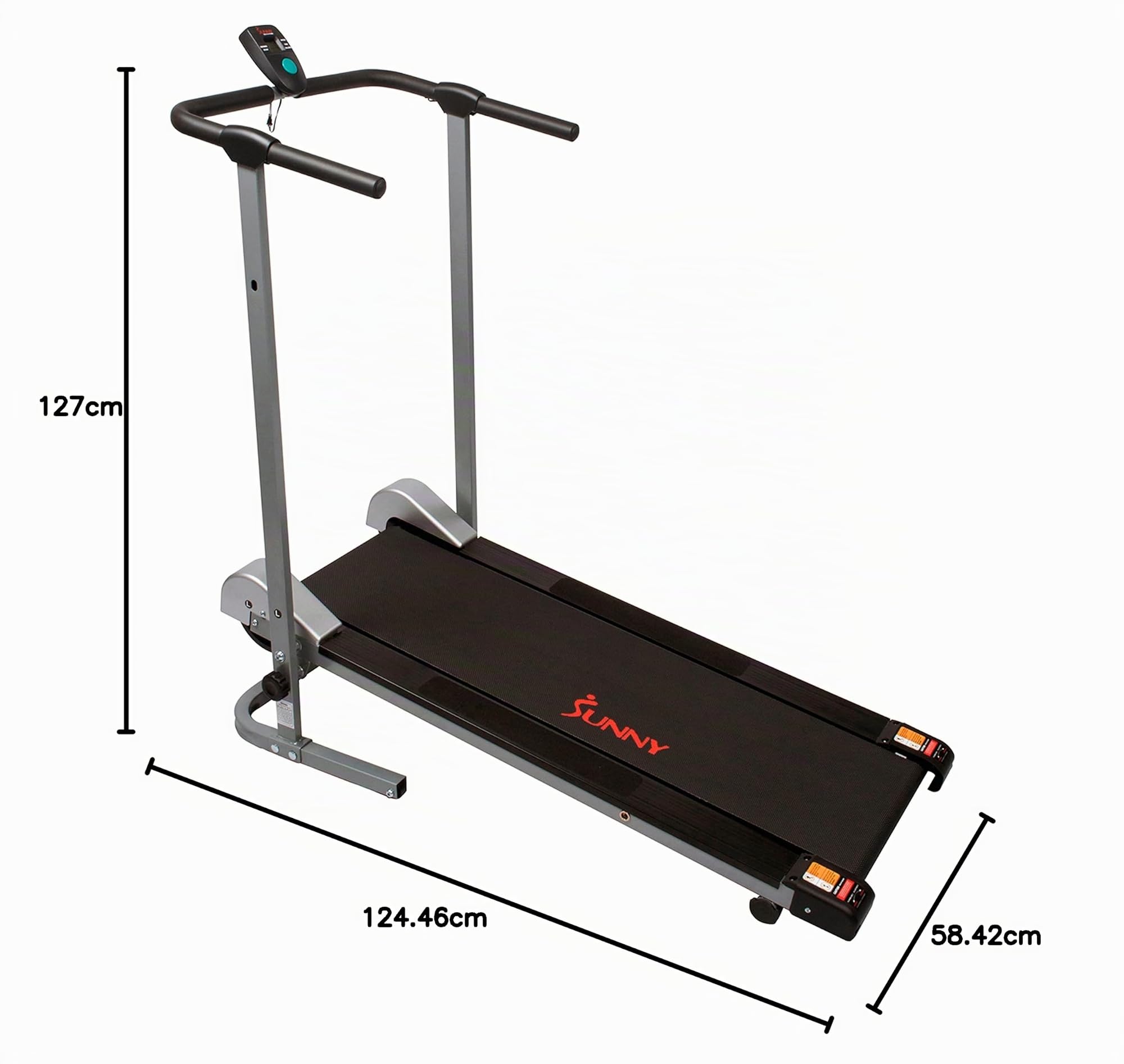 Sunny Health & Fitness Tapis de Course Manuel, Non électrique, Pliable et Compact, Silencieux et Tapis de Protection en Mousse pour Salle de Sport à Domicile