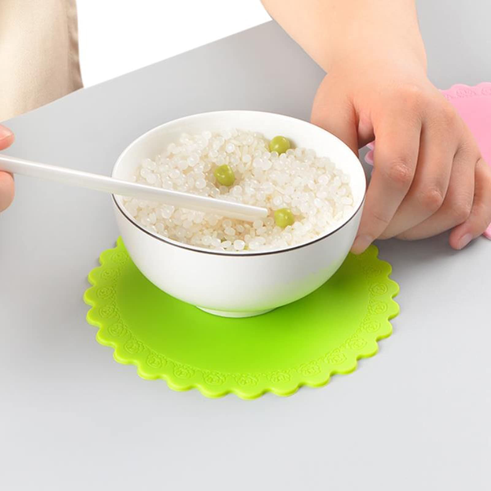 Silikon Untersetzer Set – 2 Stück, Verdickt, Grau, Rutschfest & Hitzebeständig, Leicht Zu Reinigen, Für Tisch & Küche