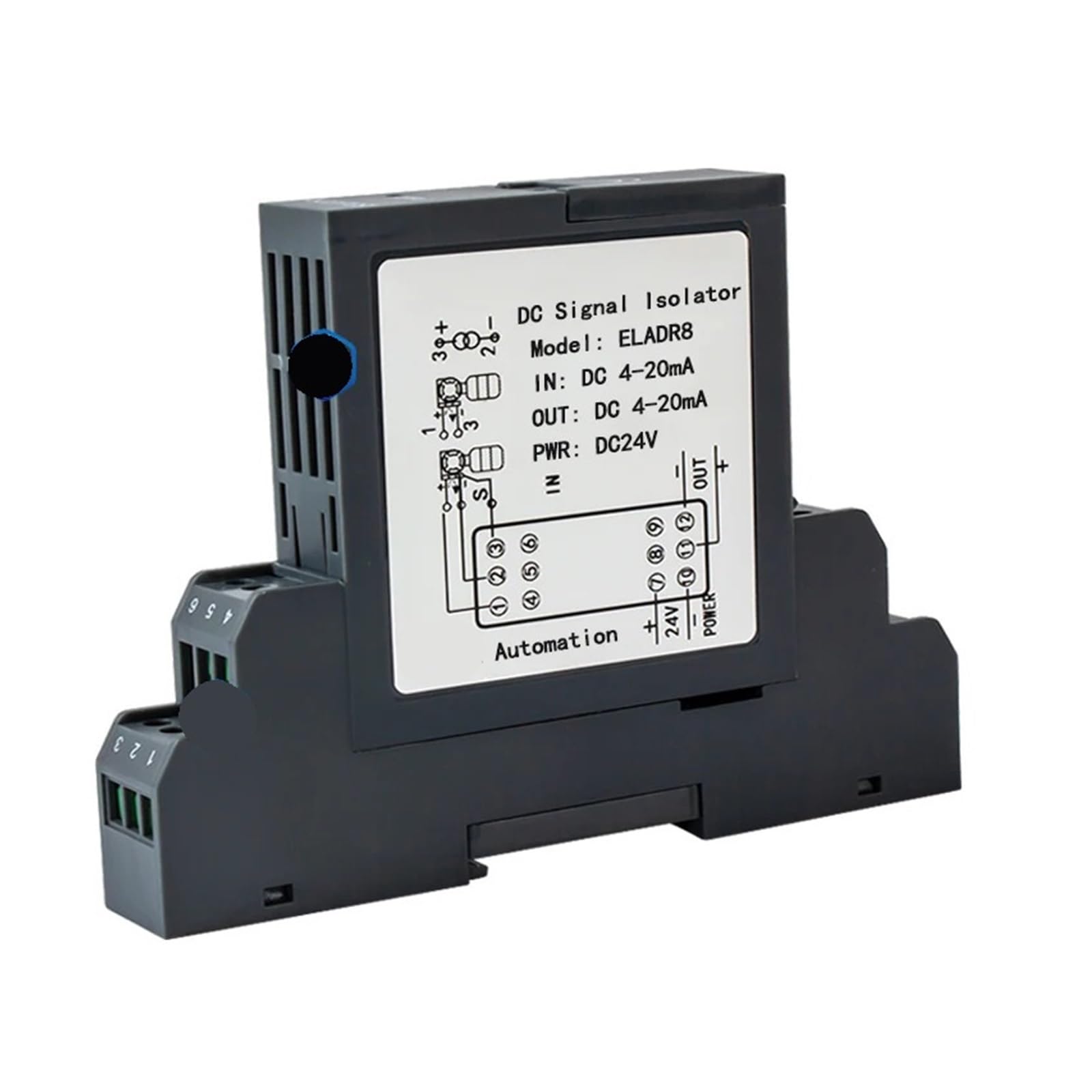 DC24V 0 10 V 0 5V na 4 20 mA DC Konwerter izolacji sygnału 4 20 mA analogowe wyjście rozdzielacz sygnału DC rozdzielacz sygnału izolator (2 w 2 wyjścia, 1-5 VDC)