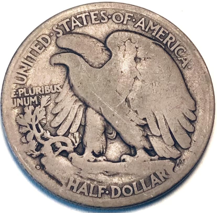 1917 D Walking Liberty Silver Reverse Half Dollar Good G6