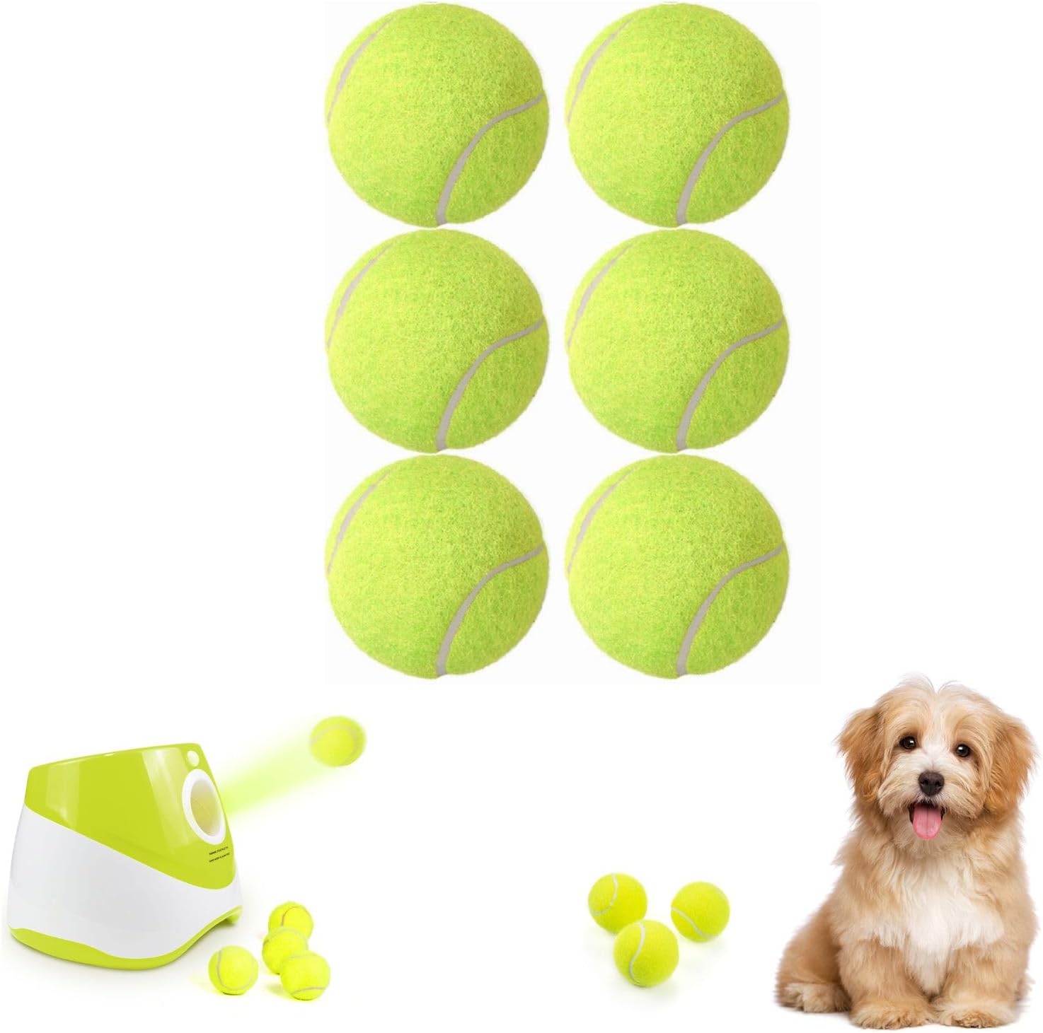 Mloowa Dog Tennis Balls for Dogs,6 Pack 2 Inch Tennis Balls