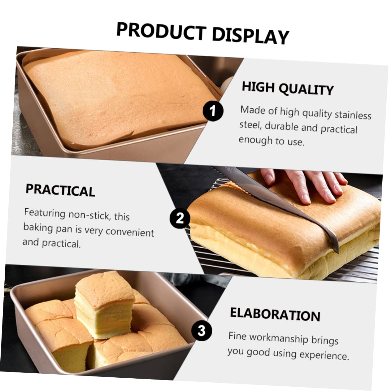 Ipetboom Quadratische Brotform aus Edelstahl Antihaft Bakeform für Kuchen Brötchen