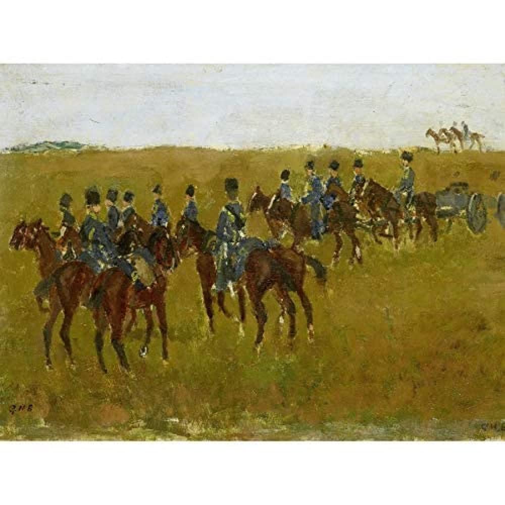 Artery8 Breitner Artillery Maneuver Army Horse Painting Unframed Wall Art Print Poster Home Decor Premium