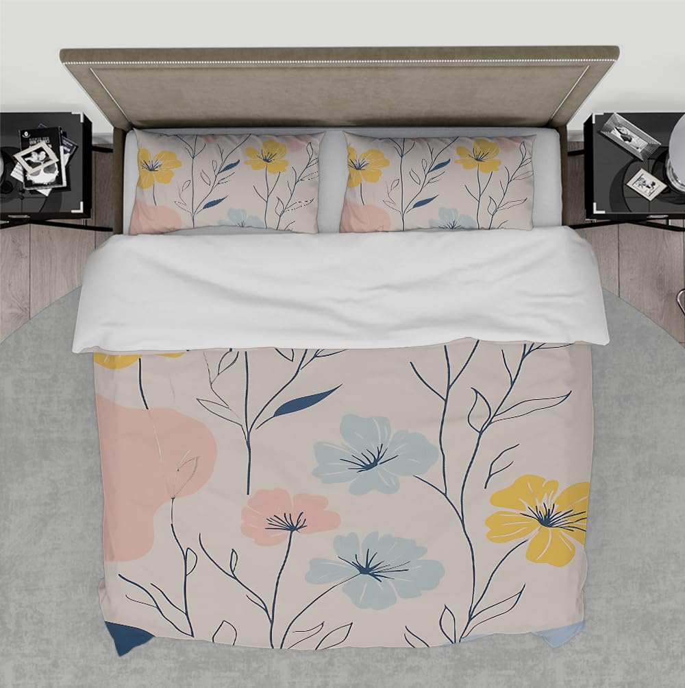 Housse de couette florale minimaliste pour créer un nid douillet relaxant