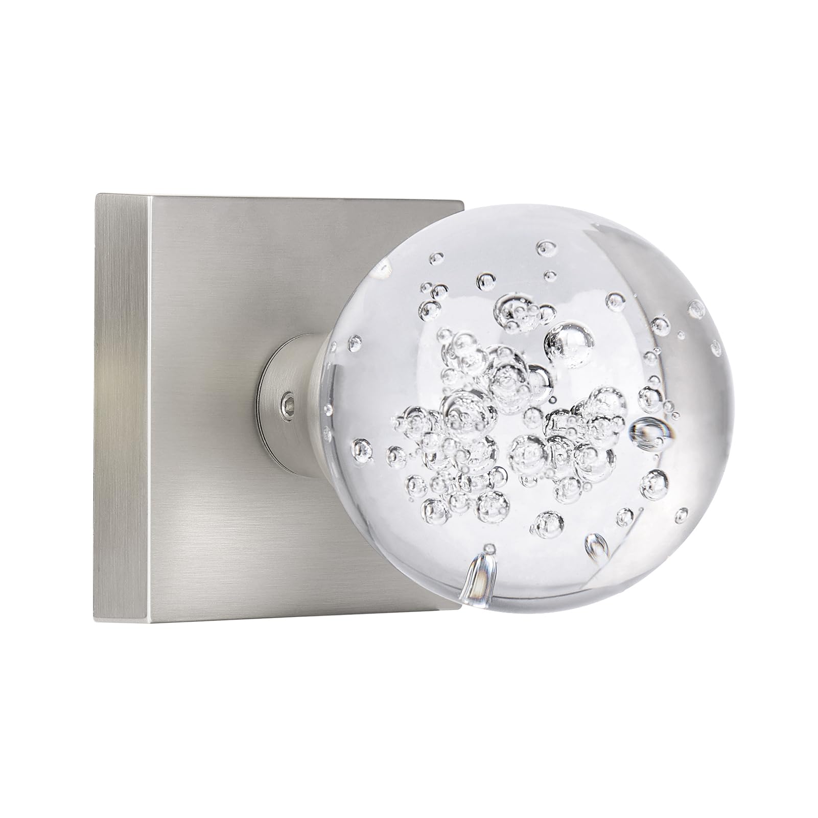 Crystal Door Knobs with Lock - Privacy & Brushed Nickel -17